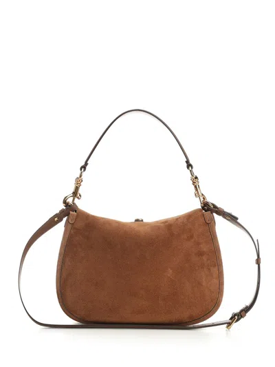Etro Brown Textured Bag With Front Buckle Detail