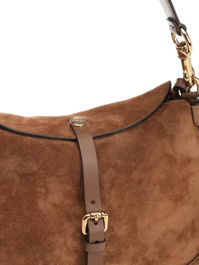 Etro Brown Textured Bag With Front Buckle Detail