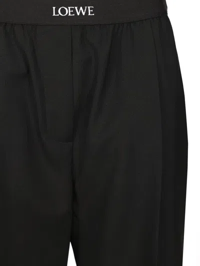 Loewe Elastic Waist Casual Pants In Black