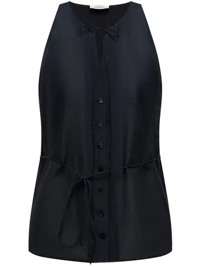 12 Storeez Tie-fastening Cotton-blend Blouse