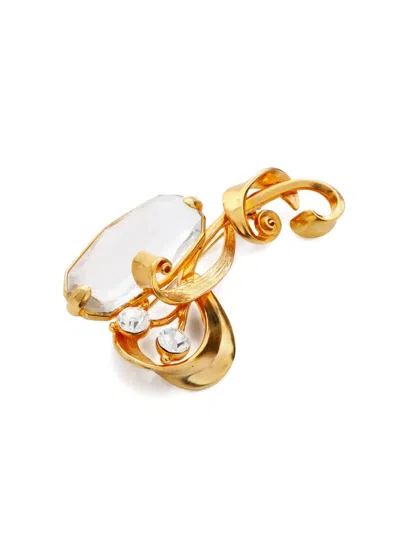 Pre-owned Dior 1980-1990s Rhinestone Brooch