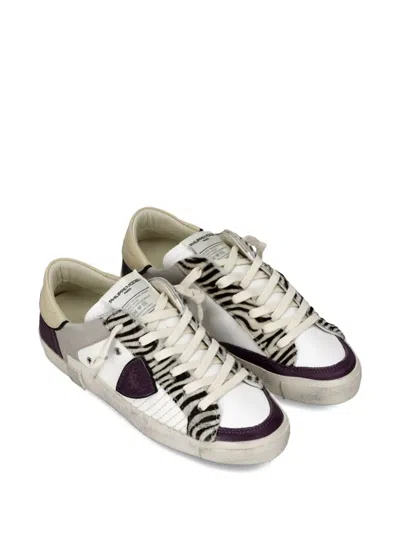 Philippe Model Zebra-stripe Panelled Sneakers