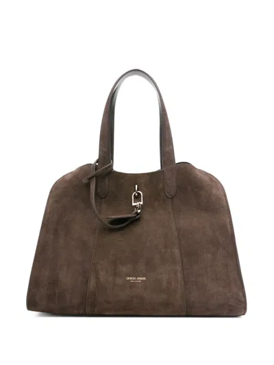 Giorgio Armani Suede Calfskin Tote Bag