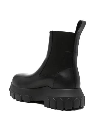 Rick Owens Beatle Mega Tractor Ankle Boots In Black