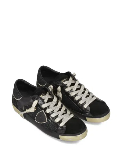 Philippe Model Shiny Leather Low Top Sneakers