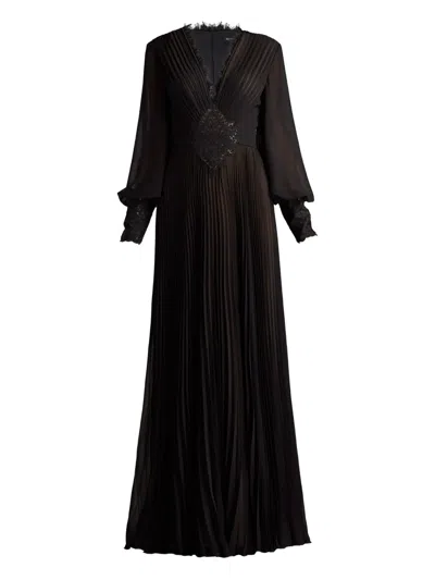 Tadashi Shoji Fellows Blouson Sleeve Gown In Black