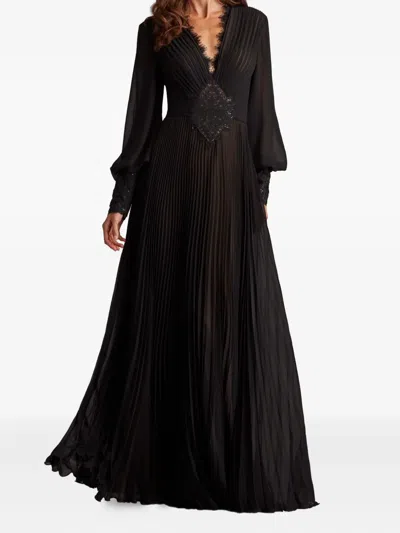 Tadashi Shoji Fellows Blouson Sleeve Gown In Black