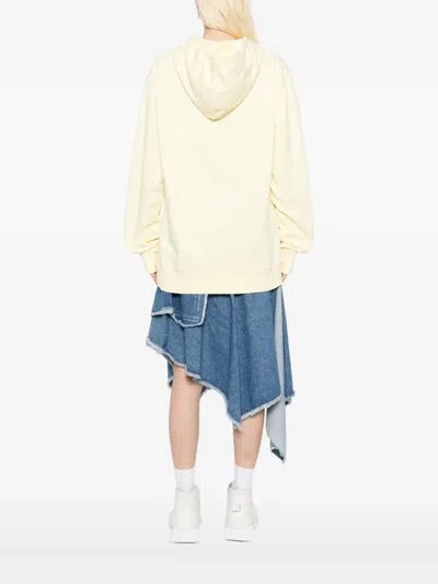 Jw Anderson Logo-embroidered Hoodie In Neutral