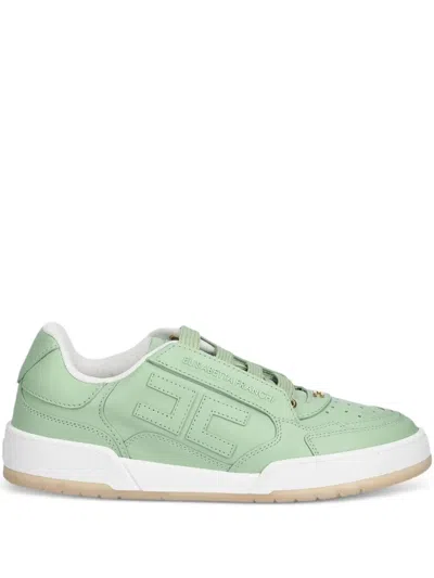 Elisabetta Franchi Logo-plaque Leather Trainers In Green