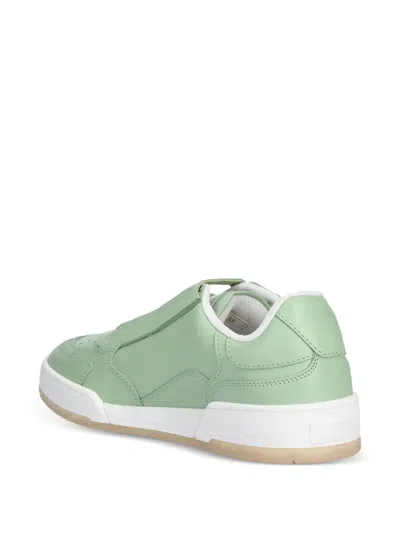 Elisabetta Franchi Logo-plaque Leather Trainers In Green