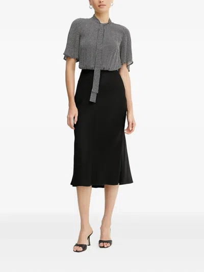 Elisabetta Franchi Polka-dot Midi Dress In Black