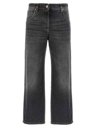 Brunello Cucinelli Jeans With Belt Loops In Gray