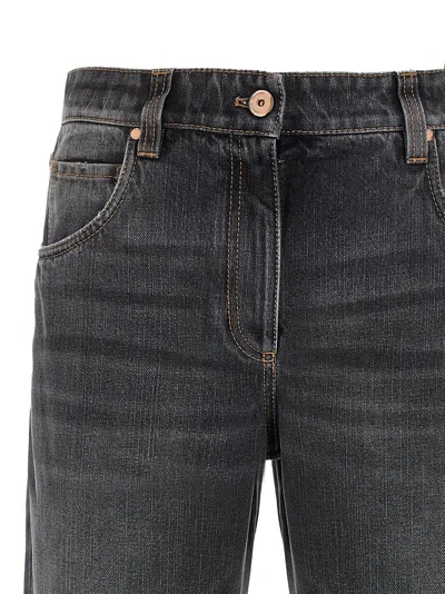 Brunello Cucinelli Jeans With Belt Loops In Gray