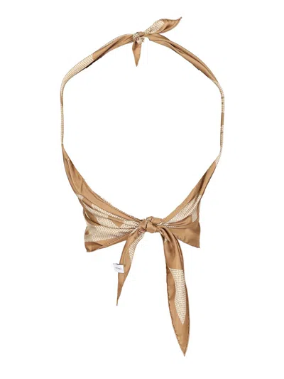 Ferragamo Top Venna Tops Beige In Multi