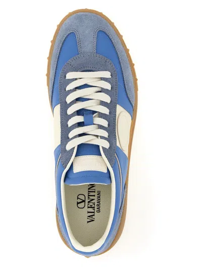 Valentino Garavani Upvillage Low Top Trainer In Crust Leather And Nylon