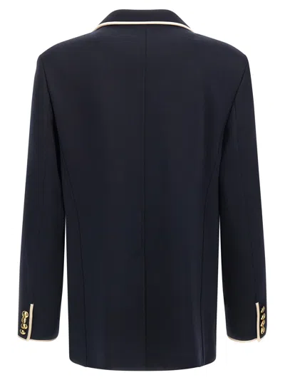 Valentino Double-breasted Blazer Gold Buttons In Black