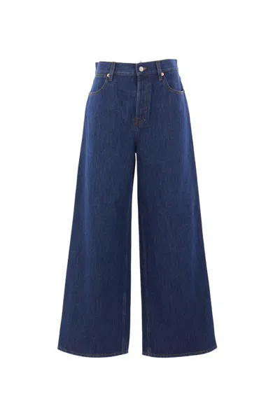 Gucci Wide-leg Cotton Jeans In Blue