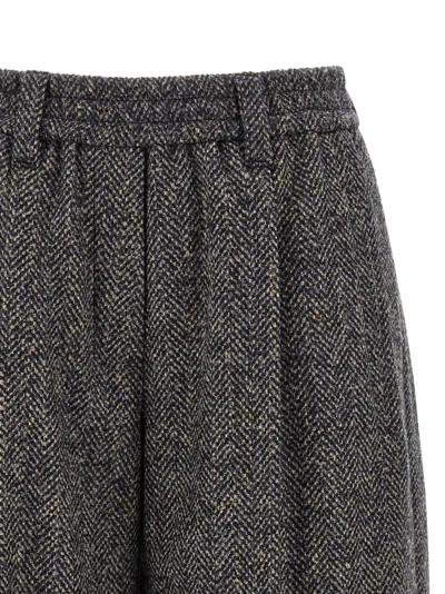 Brunello Cucinelli Wool Bermuda Shorts Pants Multicolor In Gray