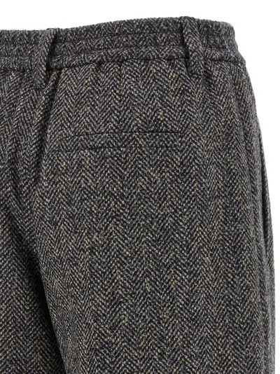 Brunello Cucinelli Wool Bermuda Shorts Pants Multicolor In Gray