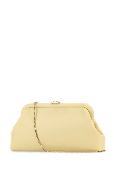 Jimmy Choo Cream Leather Skylar Clutch