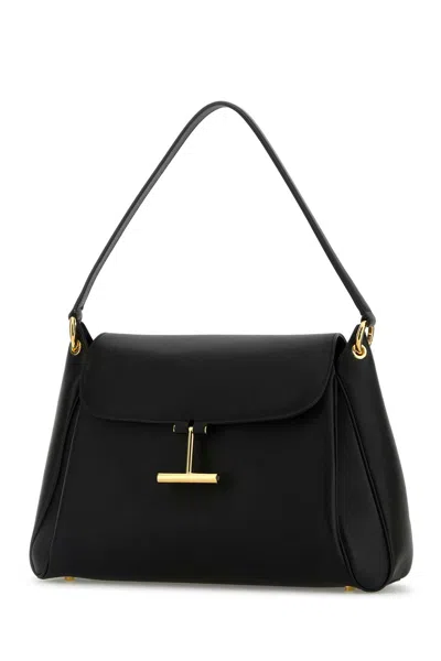 Tom Ford Black Leather Medium Tara Shoulder Bag