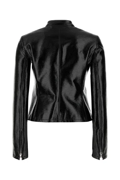 Courrèges Courreges Black Stretch Vynil Jacket In Black