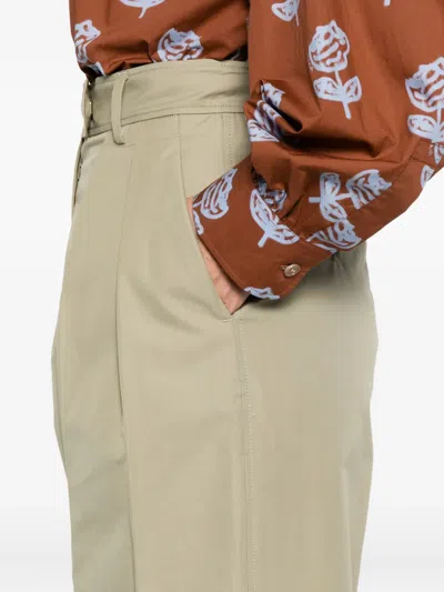 La Doublej Pleated Cotton Trousers