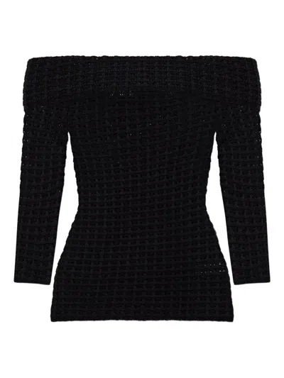 Isabel Marant Off-shoulder Knitted Top In Black