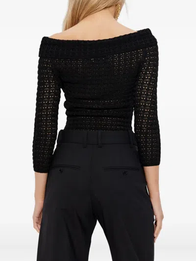 Isabel Marant Off-shoulder Knitted Top In Black