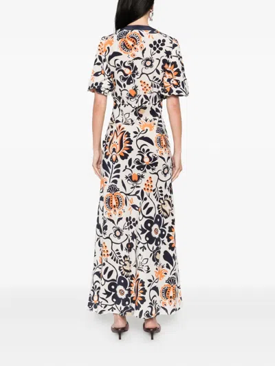 La Doublej Floral Puff-sleeve Dress In Multi