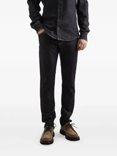 Dolce & Gabbana Trousers With Belt Loops And Contrast Stitching In Black