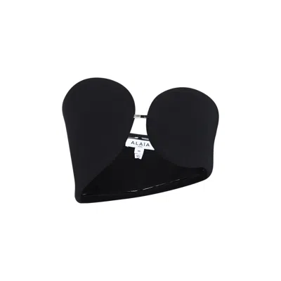 Alaïa Wool Blend Strapless Top With Rounded Cups