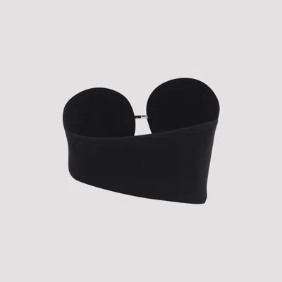 Alaïa Wool Blend Strapless Top With Rounded Cups