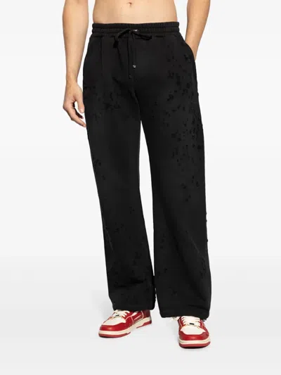 Amiri Men "ma Shotgun Embroidered" Straight Sweatpant In Black