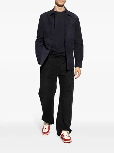 Amiri Men "ma Shotgun Embroidered" Straight Sweatpant In Black