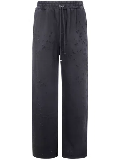 Amiri Men "ma Shotgun Embroidered" Straight Sweatpant In Black
