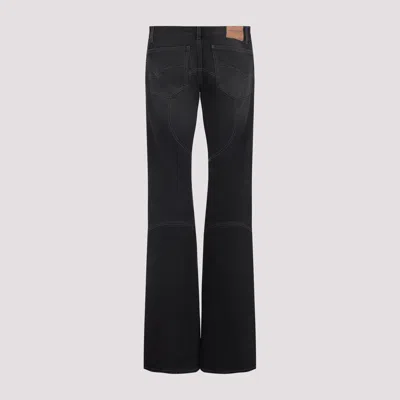 Balenciaga Fitted Low Waist Flared Wide-leg Pants In Black
