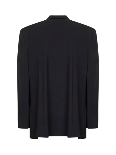 Balenciaga Men Tailored Jacket In Twill And Jersey In Black