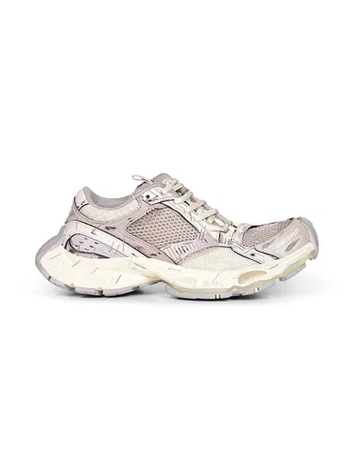 Balenciaga Women Beige And Grey Stapler Sneakers In Neutral