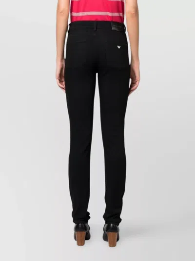 Emporio Armani Slim-fit Stretch Cotton Jeans With Belt Loops In Black