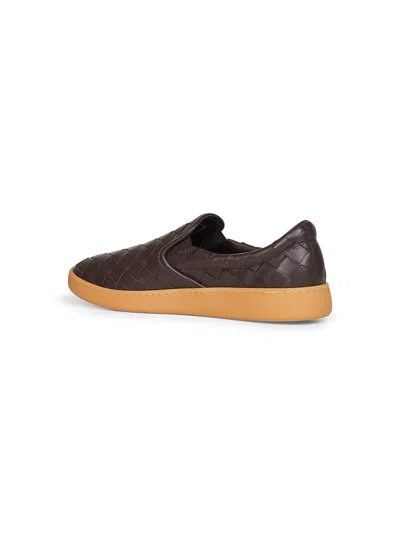 Bottega Veneta Men Brown Intrecciato Leather Sawyer Sneakers In Multi