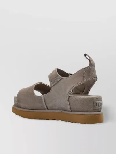 Ugg Suede Platform Sandals Ankle Strap Detail