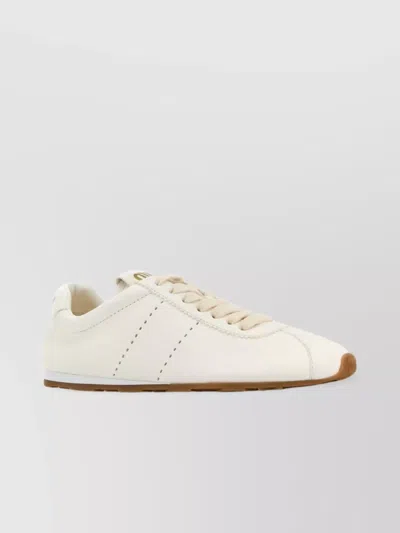 Miu Miu Leather Plume Low-top Sneakers Rubber Sole