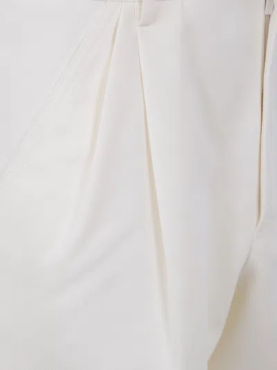 Brunello Cucinelli Double Pleated Chino Trousers In White