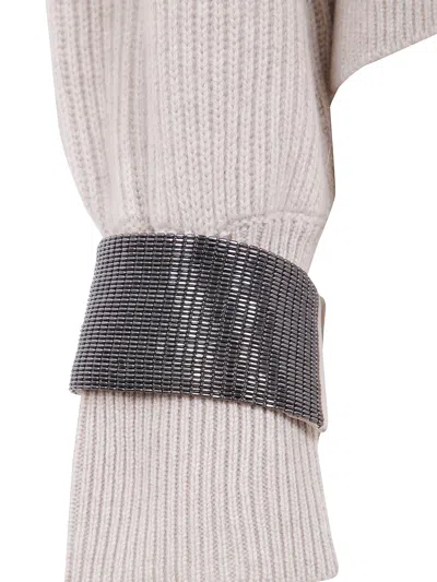 Brunello Cucinelli Women Monile Cuffs Sweater In Neutral