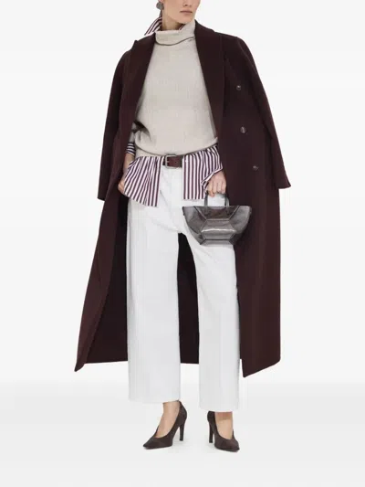 Brunello Cucinelli Women English Rib Turtle-neck Sweater In Neutral