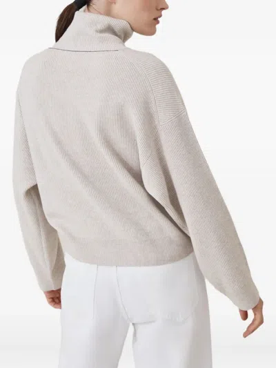 Brunello Cucinelli Women English Rib Turtle-neck Sweater In Neutral