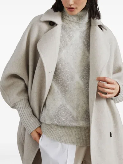 Brunello Cucinelli Women Over Peacoat Overcoat