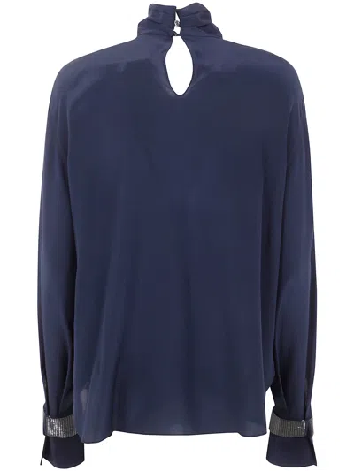 Brunello Cucinelli Turtleneck Long-sleeve Blouse