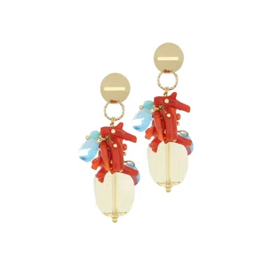 Nivy Earring Pendant With Coral Woman  Jasmine Oarp0461-g